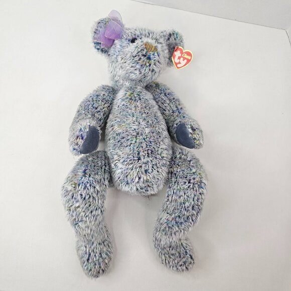 Ty 2000 Razzmatazz The Bear Plush Blue Multicolor Stuffed Animal Toy TyLux - Picture 6 of 11